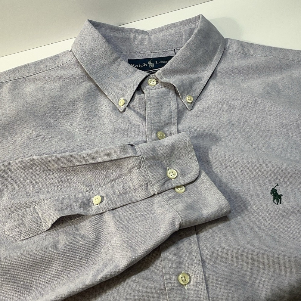 Ralph Lauren Shirt 17.5 36-37 XL Lavender Timeless Classic‎ Fit Business Casual